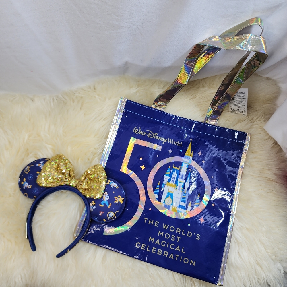 WDW 50th Celebration Minnie Ears & Bag